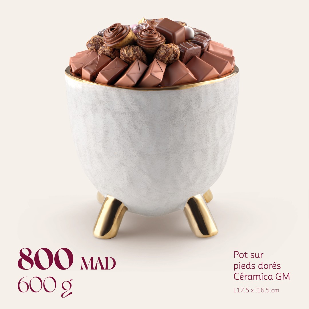 Pot sur pieds dorés Céramica